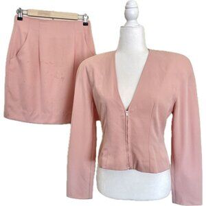 Vintage Eleanor P Brenner Pink Wool Skirt Suit Set Women’s Size 6 – Hong Kong Ta